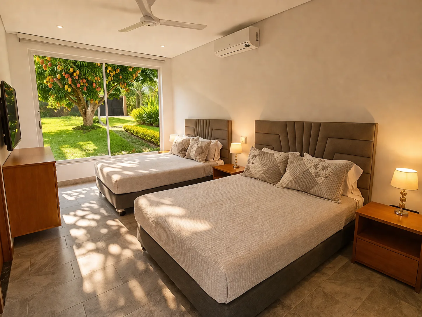 Jardín tropical de villa Neem Key